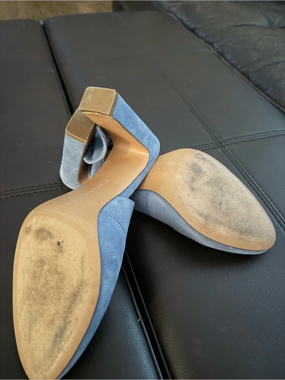 Banana Republic Light Blue Suede Bow Slingback Heels